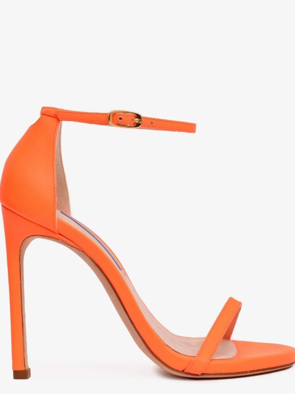 Women's neon Orange Ankle-Strap High Heel Sandal nudist